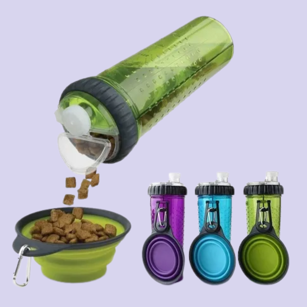 Combo Botilo Bebedero Comedero Mascota